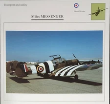 Miles Messenger Plane Picture Original Vtg Aircraft Info Detail Collector Card 