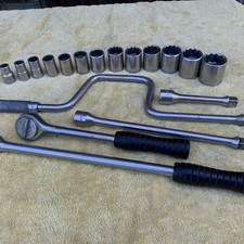 Challenger 18pc 1/2 Drive Lot - 13 - 12pt Sockets & 5 Drive Tools, USA Made