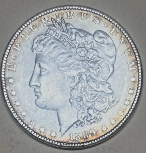1889 P Morgan stunning luster in this beautiful AU coin no reserve or ship Sigma
