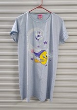 Vtg Looney Tunes Tweety  Sylvester Glitter 2001 Extra Long T-Shirt S-M Sleeper