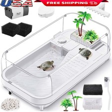 Turtle Tank Starter Kit Complete Accessories Easy Clean Multi-functional Habitat