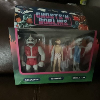 Super7 Ghosts'n Goblins Reaction Figure Set Unicorn Arthur Skeleton