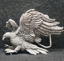 XF11102 NOS VINTAGE 1980 CUT-OUT EAGLE FLYING BIRD ARTWORK MENS BELT BUCKLE