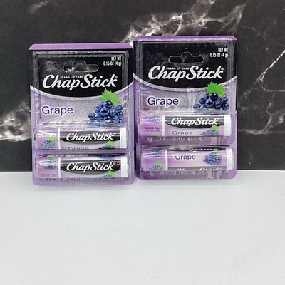 ChapStick Lip Balm Grape Flavored Paraben Free Lip Care (4 Pack)