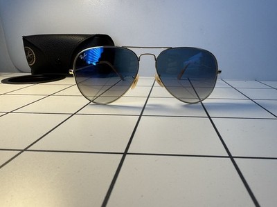 Sunglasses Ray Ban Model 0RB3026 112/51.  Gold Frame Blue  Glasses 62mm 155 mm
