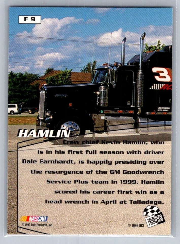 1999 Press Pass Stealth Racing Fusion #F 9 Kevin Hamlin - VG - Image 2 of 2