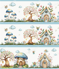 Wandborduere Feen Maerchenwald Elfen Pilzhaus Zauber Kinderzimmer Traumwelt