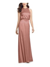 DESSY COLLECTION Womens Pink Blouson Button Back Sleeveless Gown Dress 2