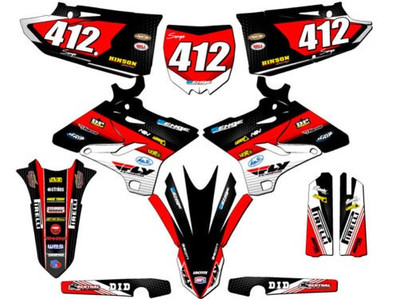 2002-2004 Polisport Restyle YZ 125 Ricochet Schwarz Senge Grafiken Set Compatib