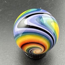 Contemporary Handmade Art Glass Marble .96" Bright Swirl MIB, Vivid Fun Colors