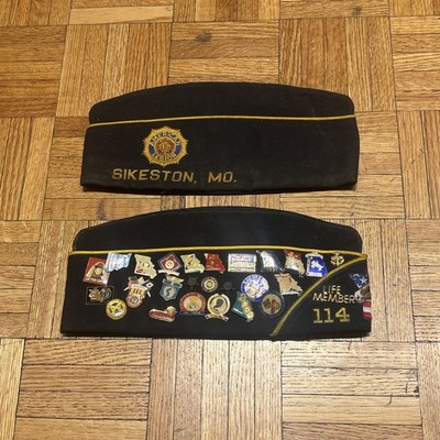 Vintage American Legion Sikeston, MO Post 114 Hats w/ Pins