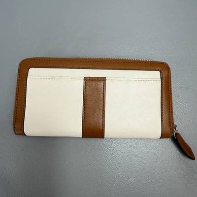 COACH SOHO Zip Around Leather Wallet Buckle Ivory #47694 | eBay