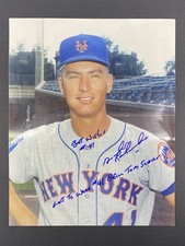NYM Gordon Richardson Autograph 8x10 Brace Photo Last To Wear #41 Before Seaver