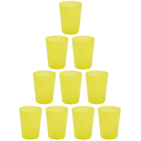 10X Kunststoffbecher Gelb Trinkbecher Party-Becher PlastikgläSer Mehrweg 0,4L