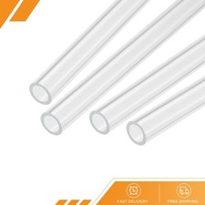 4 x Acrylic Pipe Clear Rigid Round Tube 10mm ID 14mm OD 14"