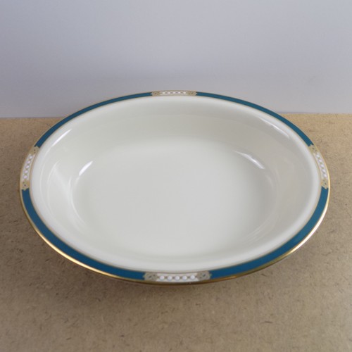 Lenox UNION Oval Serving Bowl 9.75" VGC Presidential Collection Green & Gold