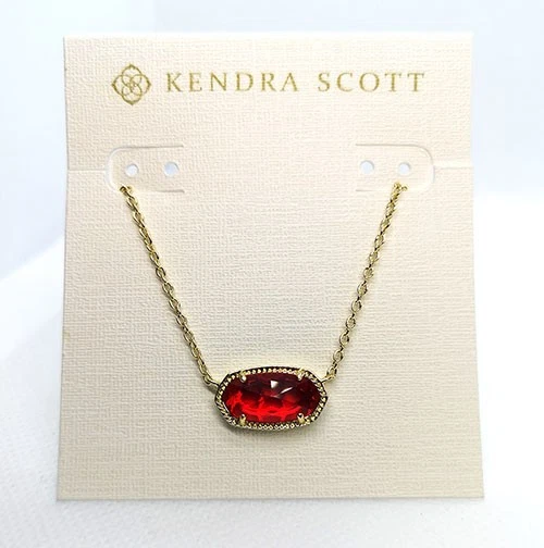 Collier Pendentif Kendra Scott Megan Lariet Rouge - Modèle Rare - Occasion