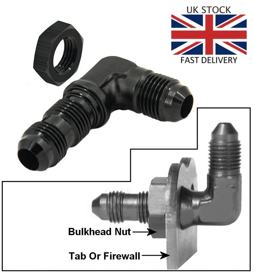 SEJDORFO AN6 90° Bulkhead WALL FITTING with Firewall Nut 6-AN An-6 FUEL CELL 90 degree