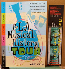 L.A. MUSICAL HISTORY TOUR - ART FEIN - 136 PAGE PAPERBACK + BOOK MARKER - 1998