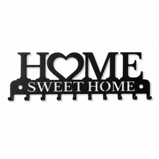 10-Hook Metal Key Holder for Wall Home Sweet ...