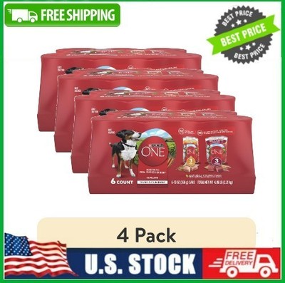 4 Pack x 6 Cans Purina ONE Tender Cuts in Gravy Wet Dog Food Variety Pack