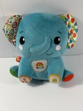 FISHER PRICE LIGHTS AND LEARNING HUGGABLE ELEPHANT MUSICAL PLUSH TOY Working