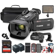 Canon XA60 PAL Professional UHD 4K Camcorder  128GB SD Card  LED Light  More