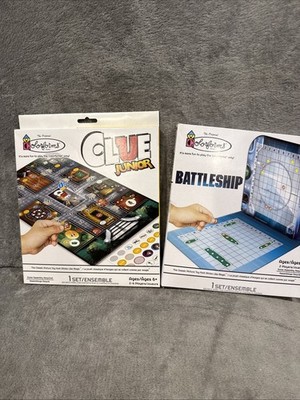 Colorforms Hasbro Board Games, Clue Junior, Battleship