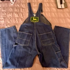 Vintage OshKosh B'Gosh JOHN DEERE Bib Overalls Vestbak Made In The USA Sz 38x34