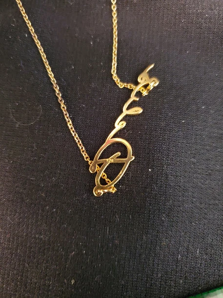 Collar My Name "Delis" Cursiva YGP Plata Esterlina Cadena Collar 18" (13101) Foto 3 de 4