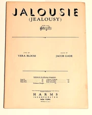 JALOUSIE  (Jealousy) Sheet Music 1931