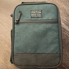Fulton Bag Co. Upright Lunch Bag - Hunter Green With Plastic Interior Tray. EUC