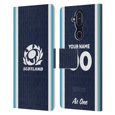 PERSONALIZED SCOTLAND RUGBY 2024/25 KIT LEATHER BOOK CASE FOR NOKIA PHONES