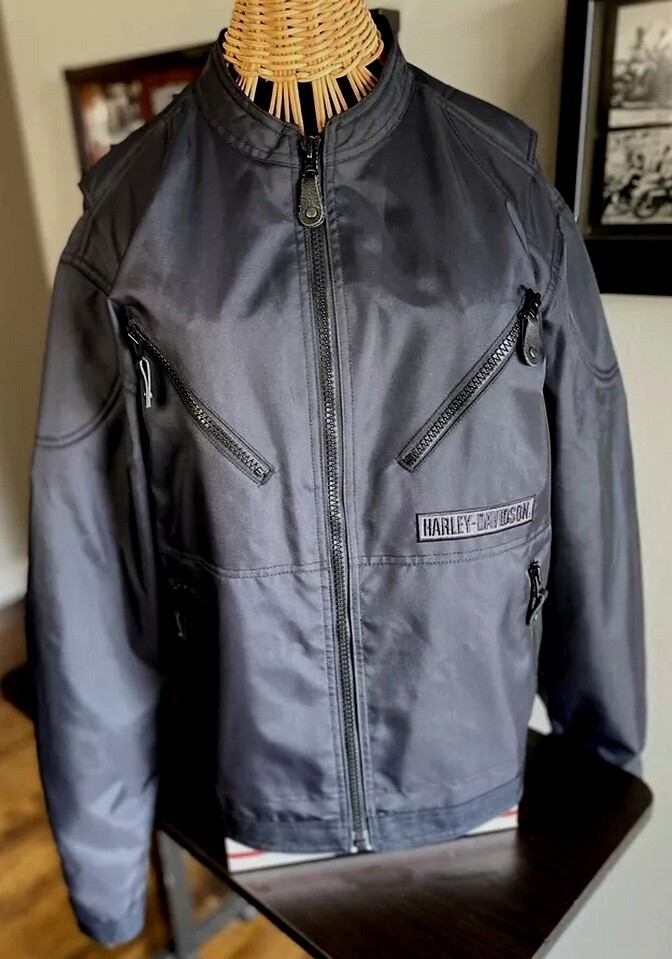 Harley-Davidson 2XL EAGLE Embroidered Nylon Cargo Biker Jacket