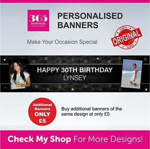 Photo 18th 21st 30th 40th 50th D017 Large Personalised Birthday Banner Name