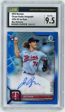 JOE RYAN 2022 Bowman Chrome Blue Refractor Auto Rc #90/150 CSG 9.5
