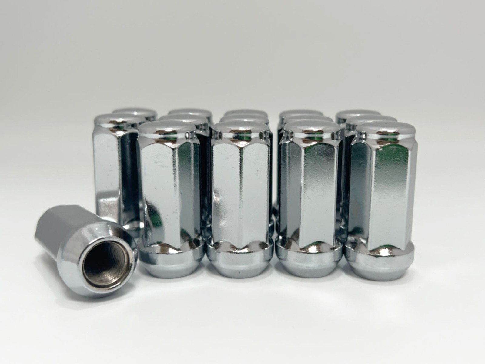24PC CHROME 14X2 CONICAL SEAT LUG NUT BULGE 2.00'' FIT F150