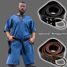 Kurzarmtunika mit Bordüre - bis 4XL - Wikinger Larp Tunika | optional: Gürtel