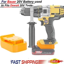 Adapter For Bauer 20V Li-Ion Battery Convert to Fits Dewalt 18V 20V Power Tool