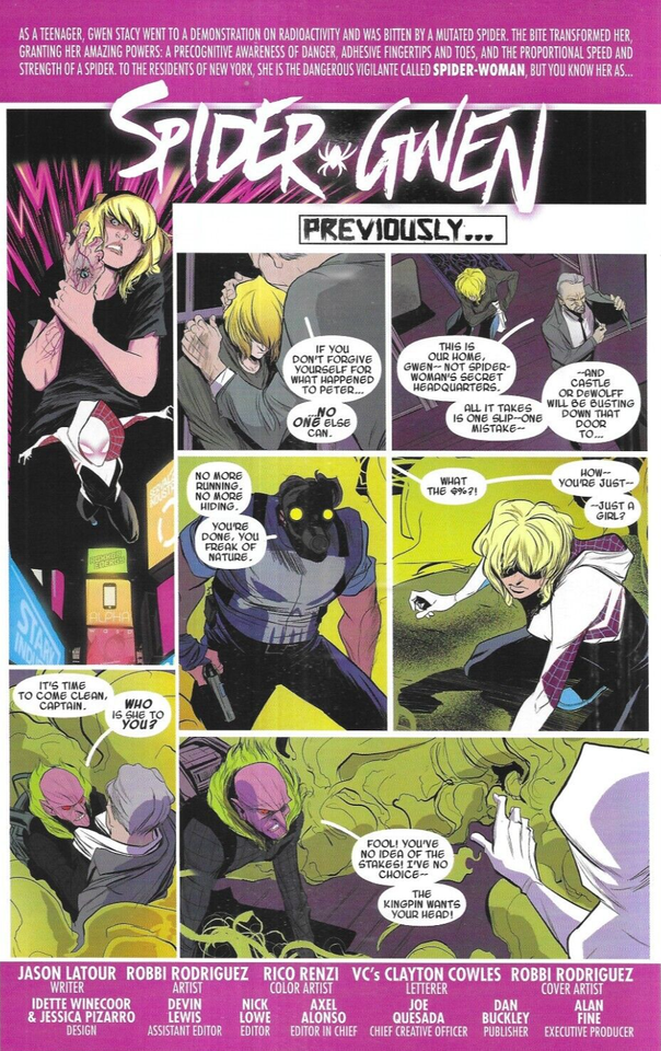 Spider Gwen Comic 4 First Print Cover B NYC Rodgriguez Variant 2015 ...