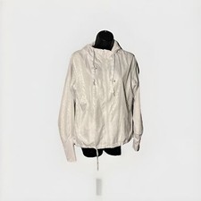 Zyia Active Women White Breeze Hooded Full Zip Windbreaker Size Small
