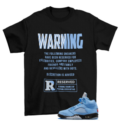 Reserved Shirt Black to Match Jordan 5 Retro University Blue / DV1310-401