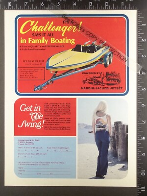 1977 ADVERTISING for Challenger speed performance drag power ski boat