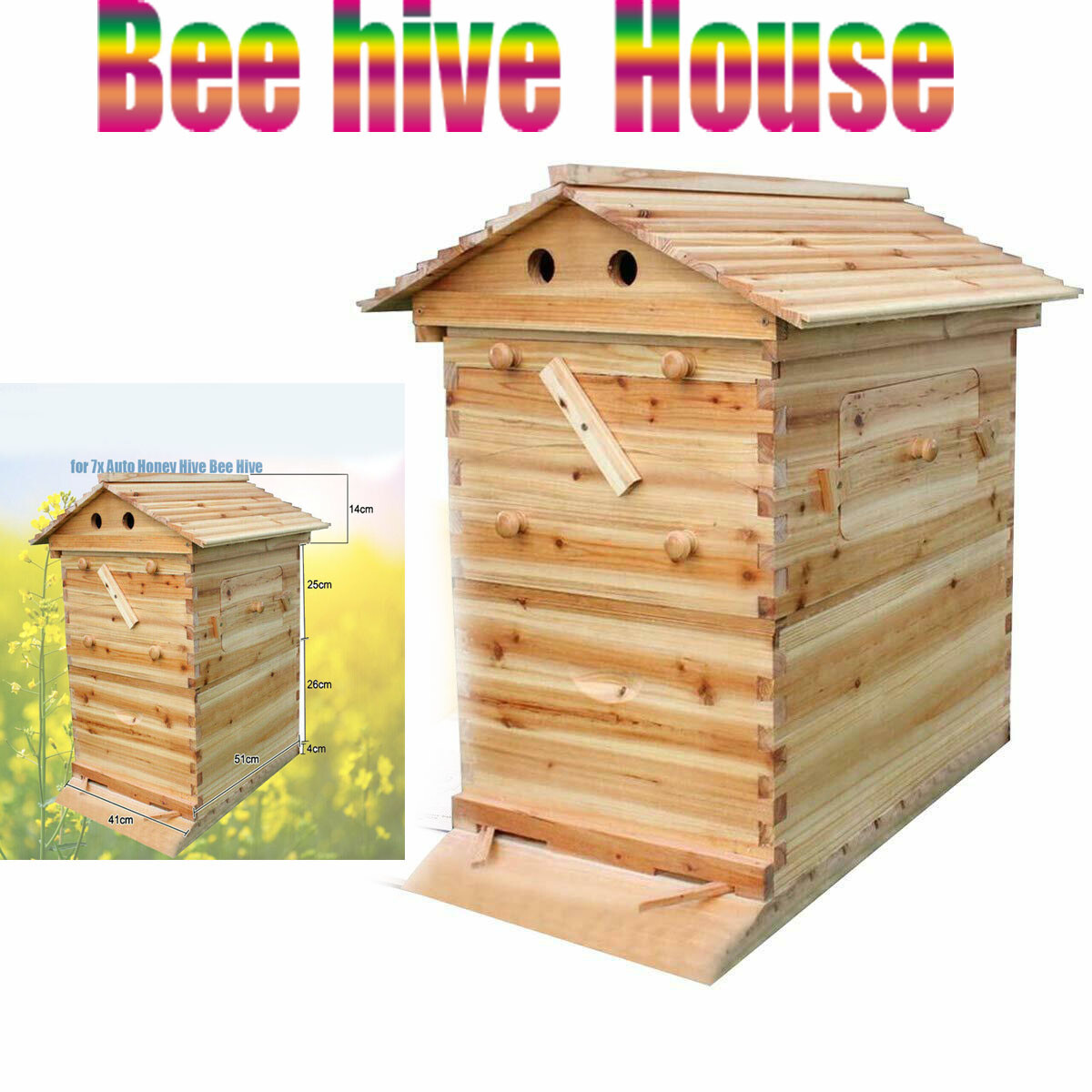 Auto Beehives Cedarwood Beekeeping Bee hive Brood + 7 Bee Frames + 2 Super boxes