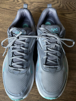 Ryka Womens Sky Walk Walking Athletic Shoes Grey Mint Green