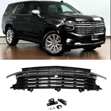 Front Upper Grille Gloss Black Trim Grill For Chevrolet Tahoe/Suburban 2021-2024