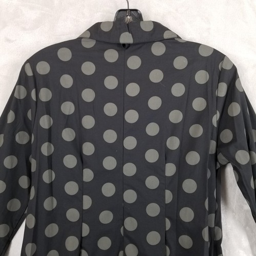 Comfy USA Blouse Women XS Black Dot Asymmetrical Architectural Cuff Sleeve Tunic - Picture 5 of 11