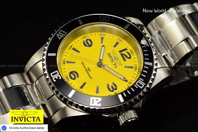 【☆ironworks☆】大判/マスタードイエロー　No.516 Invicta Men's SPECIALTY ROWAN 40mm LEMON Yellow Dial Stainless