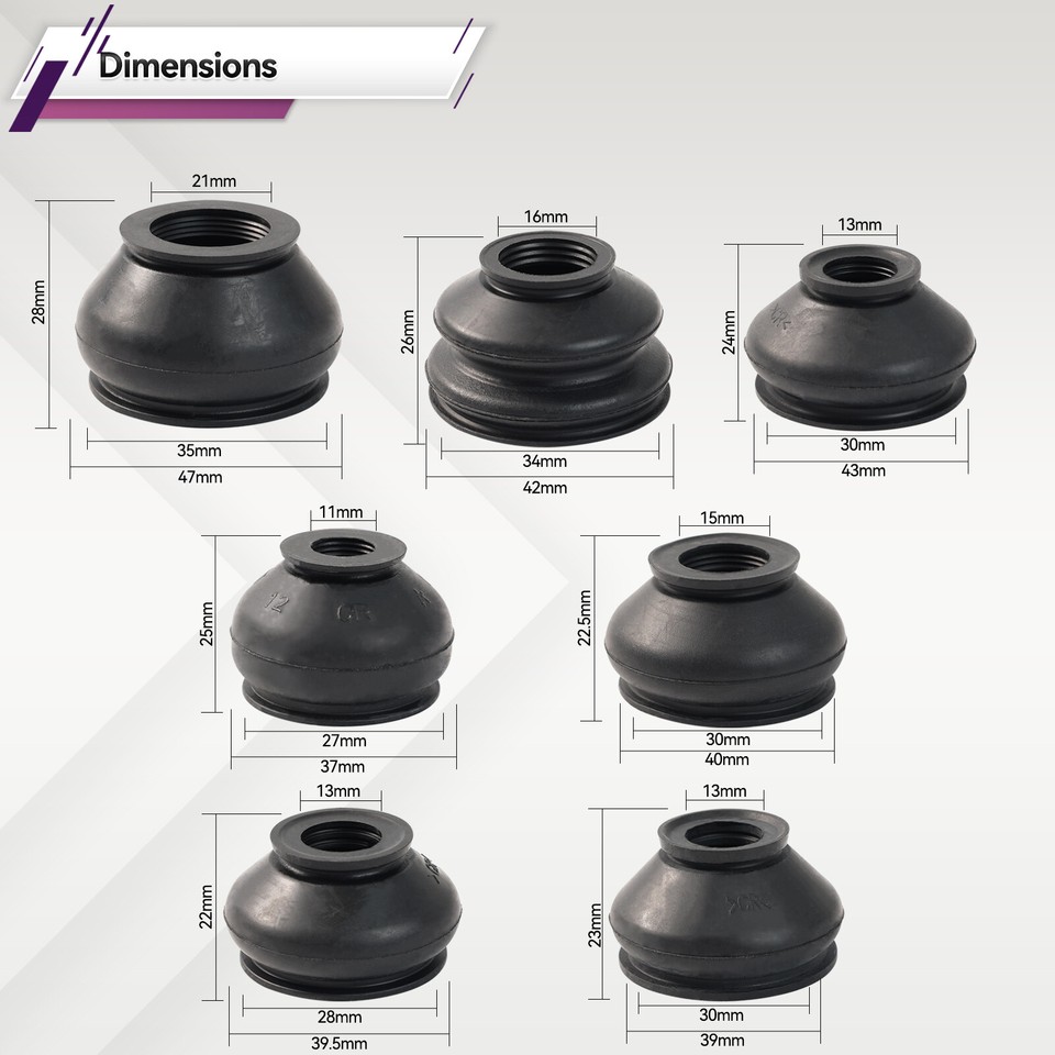 6PC Multipack Ball Joints Dust Boot Cover Track Tie Rods Ends Set - Foto 3