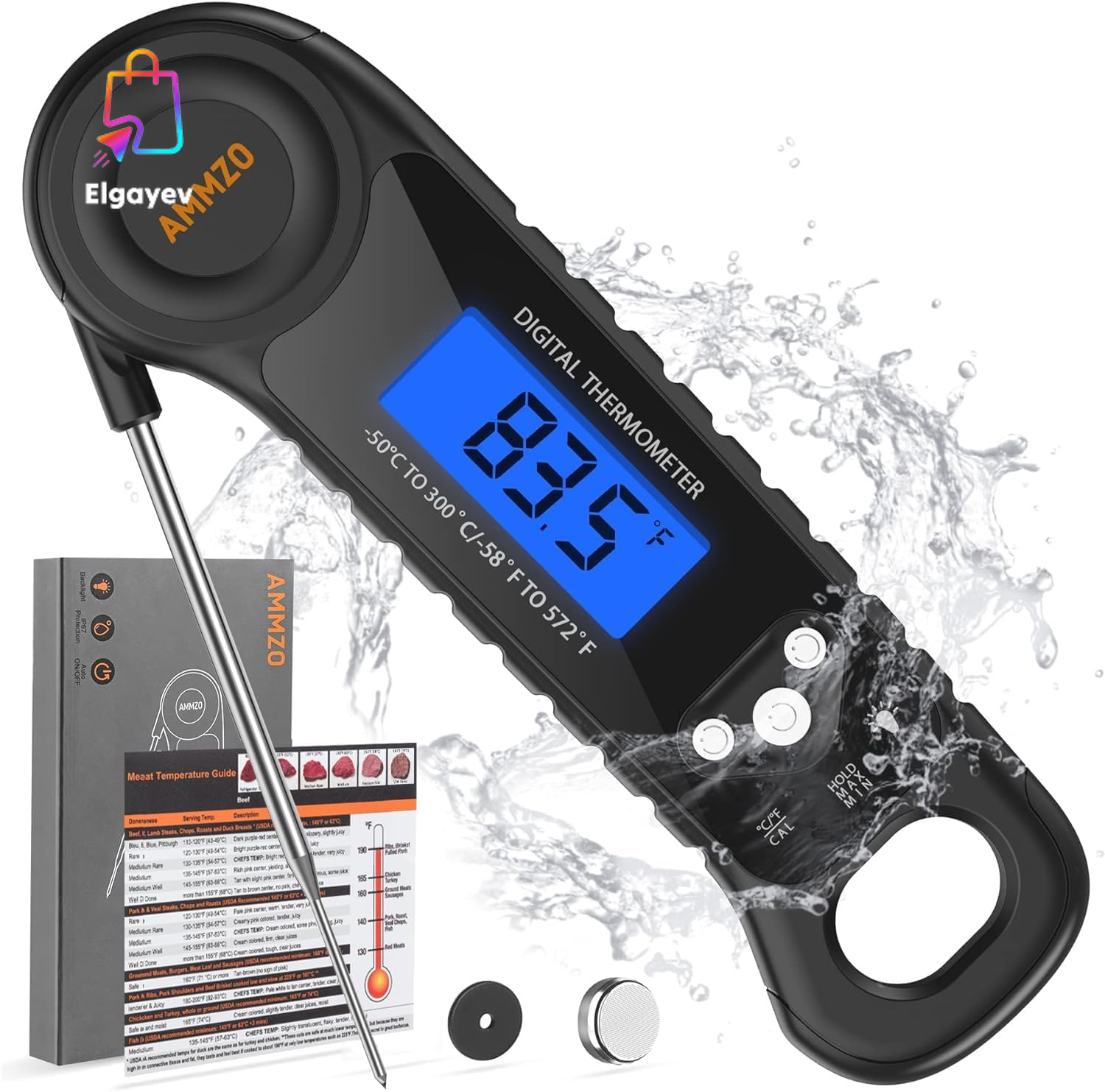 Meat Thermometer Digital, Candy Thermometer Food Thermometer Instant Read Thermo-image